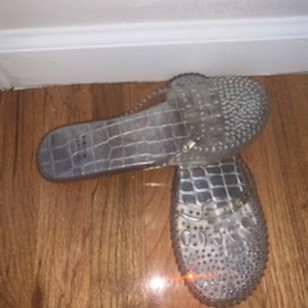 Stuart Weitzman Gellie Slides with Crystals